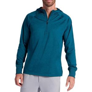 image:imageGaiam Mens Serenity Flow Long Sleeve Cowl Neck Quarterzip Hoodie Standard Fit Stretch Midweight MaterialSubmerged Heather