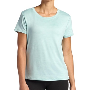 image:imageGaiam Womens Align Marled TShirt Relaxed Fit Stretch Midweight Heathered Material HighLow HemBlue Haze Heather