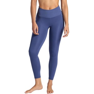 image:imageGaiam Womens Rib Mix HighRise 78 Legging Slim Fit 25 Inseam Stretch Midweight Performance MaterialBlue Indigo
