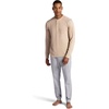 image:imageGaiam Mens Cozy amp Cool Henley Shirt Standard Fit Stretch Midweight Micro Waffle Jacquard MaterialHumus Heather