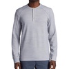 image:imageGaiam Mens Cozy amp Cool Henley Shirt Standard Fit Stretch Midweight Micro Waffle Jacquard MaterialSleet Heather