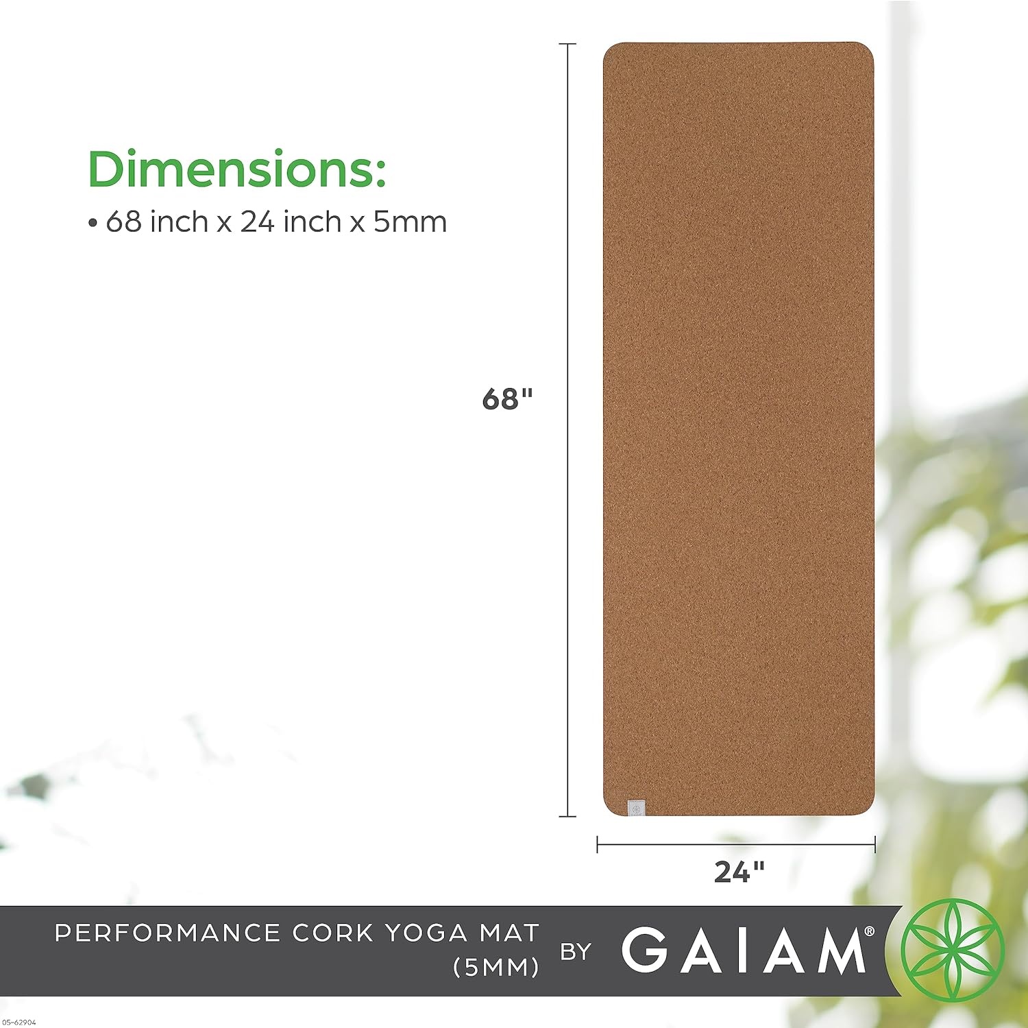 image:imageGaiam Yoga Mat  Premium 5mm Solid Thick Non Slip Exercise amp Fitness Mat for All Types of Yoga Pilates amp Floor Workouts 68 x 24 x 5mmCork