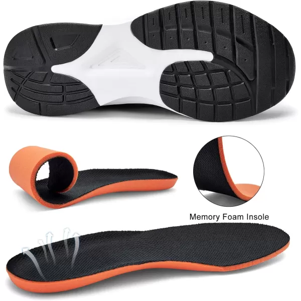 imageMens White Sneaker Tennis Shoes  Slip On Running Shoes Memory Foam Lightweight Casual Walking Shoes for Athletic Workout GymBlack