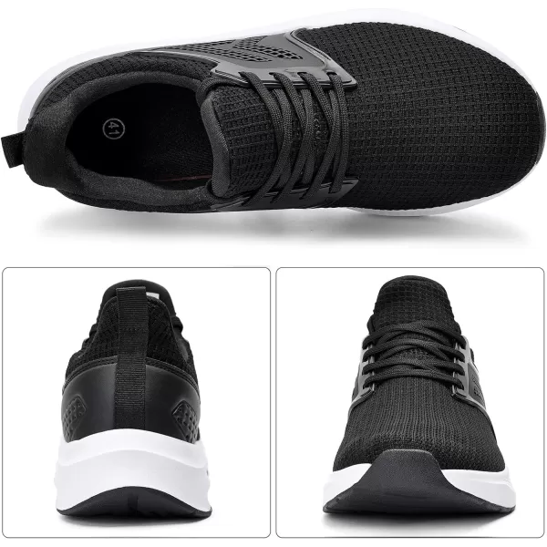 imageMens White Sneaker Tennis Shoes  Slip On Running Shoes Memory Foam Lightweight Casual Walking Shoes for Athletic Workout GymBlack