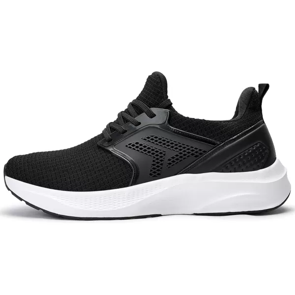 imageMens White Sneaker Tennis Shoes  Slip On Running Shoes Memory Foam Lightweight Casual Walking Shoes for Athletic Workout GymBlack