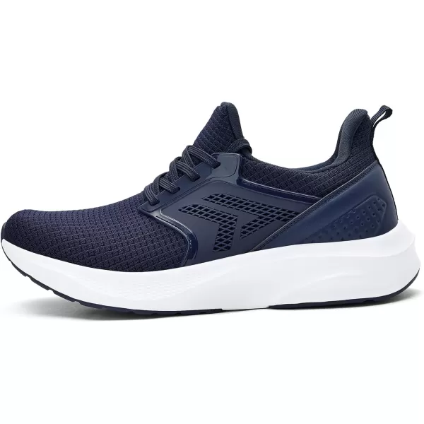 imageMens White Sneaker Tennis Shoes  Slip On Running Shoes Memory Foam Lightweight Casual Walking Shoes for Athletic Workout GymBlue
