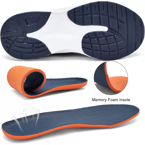 imageMens White Sneaker Tennis Shoes  Slip On Running Shoes Memory Foam Lightweight Casual Walking Shoes for Athletic Workout GymBlue