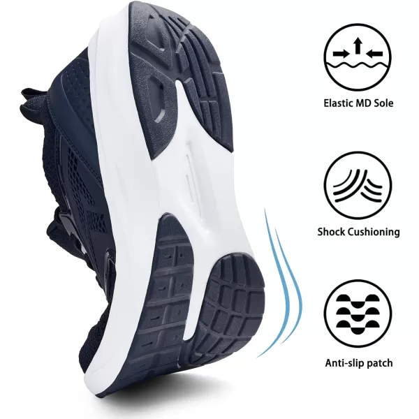 imageMens White Sneaker Tennis Shoes  Slip On Running Shoes Memory Foam Lightweight Casual Walking Shoes for Athletic Workout GymBlue