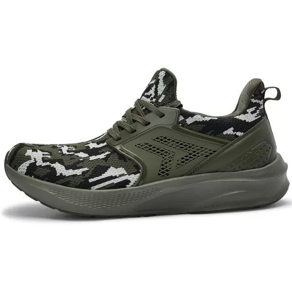 imageMens White Sneaker Tennis Shoes  Slip On Running Shoes Memory Foam Lightweight Casual Walking Shoes for Athletic Workout GymCamouflage Green