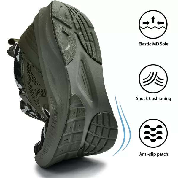 imageMens White Sneaker Tennis Shoes  Slip On Running Shoes Memory Foam Lightweight Casual Walking Shoes for Athletic Workout GymCamouflage Green