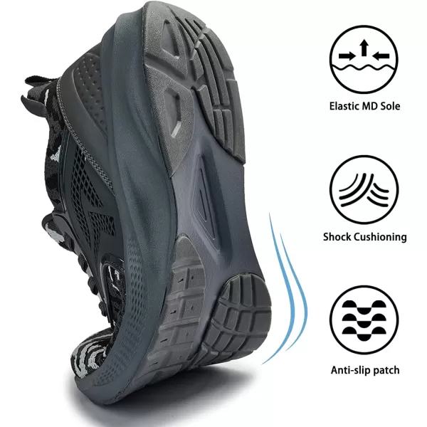imageMens White Sneaker Tennis Shoes  Slip On Running Shoes Memory Foam Lightweight Casual Walking Shoes for Athletic Workout GymCamouflage Grey