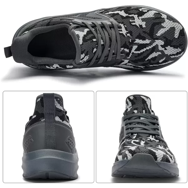 imageMens White Sneaker Tennis Shoes  Slip On Running Shoes Memory Foam Lightweight Casual Walking Shoes for Athletic Workout GymCamouflage Grey