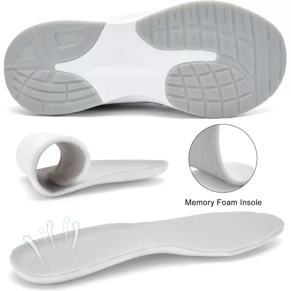 imageMens White Sneaker Tennis Shoes  Slip On Running Shoes Memory Foam Lightweight Casual Walking Shoes for Athletic Workout GymGrey