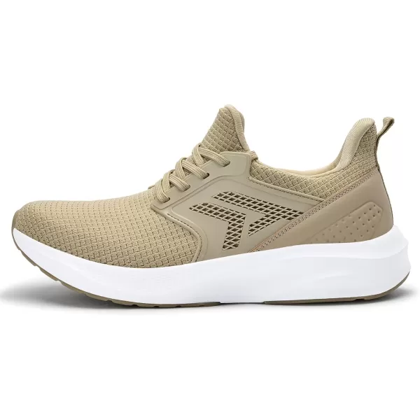 imageMens White Sneaker Tennis Shoes  Slip On Running Shoes Memory Foam Lightweight Casual Walking Shoes for Athletic Workout GymKhaki