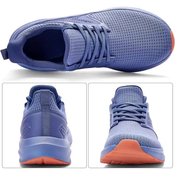 imageMens White Sneaker Tennis Shoes  Slip On Running Shoes Memory Foam Lightweight Casual Walking Shoes for Athletic Workout GymVista Blue
