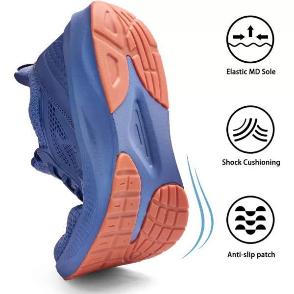 imageMens White Sneaker Tennis Shoes  Slip On Running Shoes Memory Foam Lightweight Casual Walking Shoes for Athletic Workout GymVista Blue