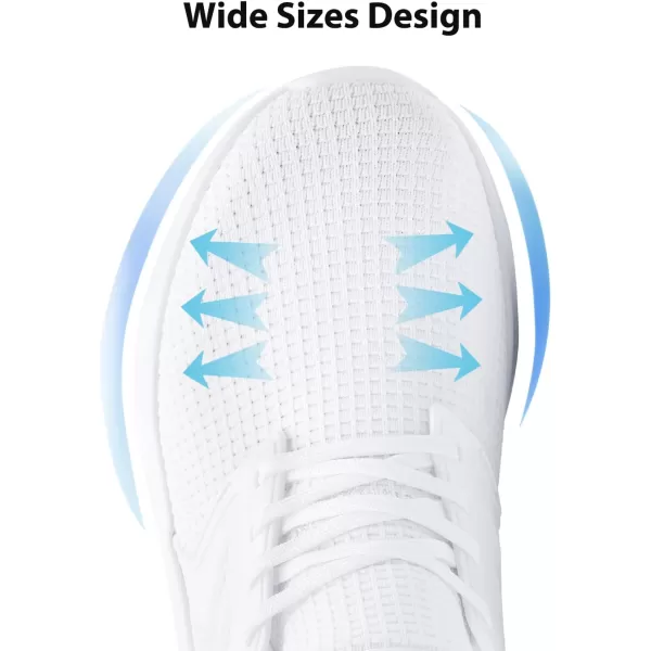 imageMens White Sneaker Tennis Shoes  Slip On Running Shoes Memory Foam Lightweight Casual Walking Shoes for Athletic Workout GymWhite