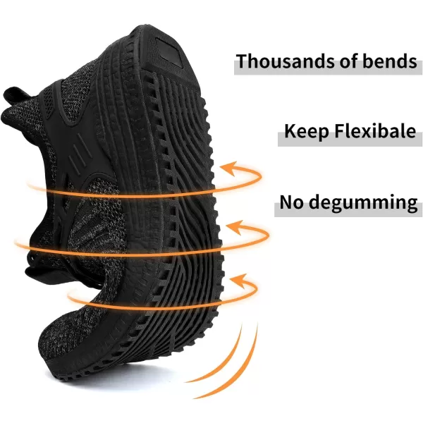 imageSDolphin Mens Running Shoes Sneakers  Tennis Workout Walking Gym Athletic Rubber Sole Breathable Comfortable Non Slip Fashion ShoesBmix All Black