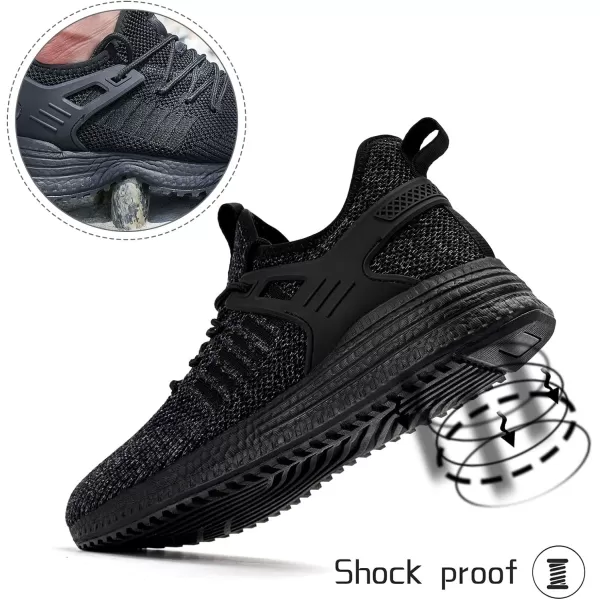 imageSDolphin Mens Running Shoes Sneakers  Tennis Workout Walking Gym Athletic Rubber Sole Breathable Comfortable Non Slip Fashion ShoesBmix All Black