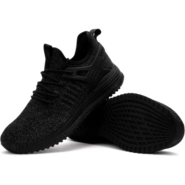 imageSDolphin Mens Running Shoes Sneakers  Tennis Workout Walking Gym Athletic Rubber Sole Breathable Comfortable Non Slip Fashion ShoesBmix All Black