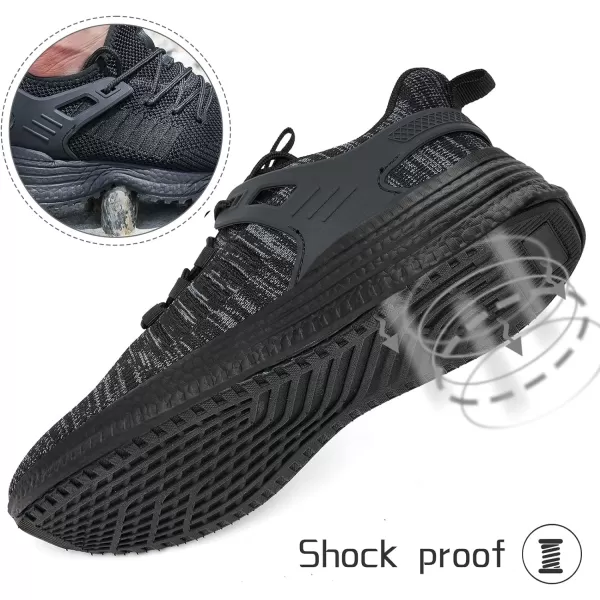 imageSDolphin Mens Running Shoes Sneakers  Tennis Workout Walking Gym Athletic Rubber Sole Breathable Comfortable Non Slip Fashion ShoesBmix All Blacklaces