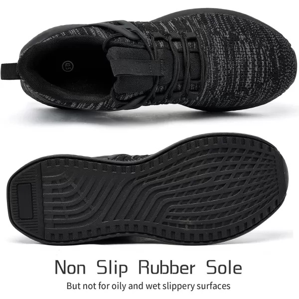 imageSDolphin Mens Running Shoes Sneakers  Tennis Workout Walking Gym Athletic Rubber Sole Breathable Comfortable Non Slip Fashion ShoesBmix All Blacklaces