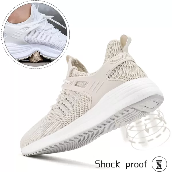 imageSDolphin Mens Running Shoes Sneakers  Tennis Workout Walking Gym Athletic Rubber Sole Breathable Comfortable Non Slip Fashion ShoesDbeige