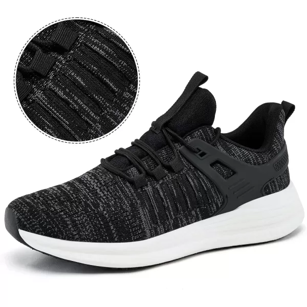 imageSDolphin Mens Running Shoes Sneakers  Tennis Workout Walking Gym Athletic Rubber Sole Breathable Comfortable Non Slip Fashion ShoesEmix Black Whitelaces