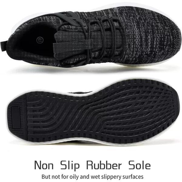 imageSDolphin Mens Running Shoes Sneakers  Tennis Workout Walking Gym Athletic Rubber Sole Breathable Comfortable Non Slip Fashion ShoesEmix Black Whitelaces