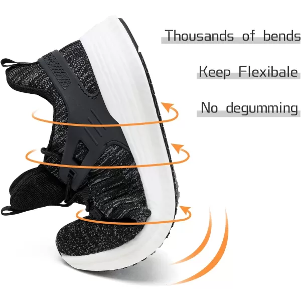 imageSDolphin Mens Running Shoes Sneakers  Tennis Workout Walking Gym Athletic Rubber Sole Breathable Comfortable Non Slip Fashion ShoesEmix Black Whitelaces
