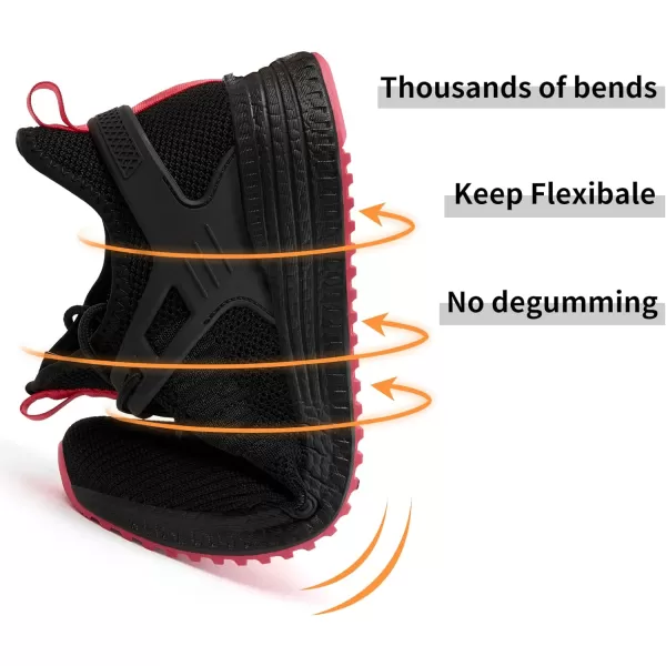 imageSDolphin Mens Running Shoes Sneakers  Tennis Workout Walking Gym Athletic Rubber Sole Breathable Comfortable Non Slip Fashion ShoesFblackRed