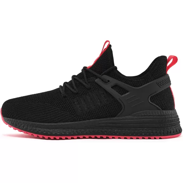 imageSDolphin Mens Running Shoes Sneakers  Tennis Workout Walking Gym Athletic Rubber Sole Breathable Comfortable Non Slip Fashion ShoesFblackRed