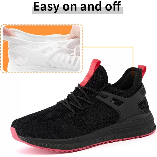 imageSDolphin Mens Running Shoes Sneakers  Tennis Workout Walking Gym Athletic Rubber Sole Breathable Comfortable Non Slip Fashion ShoesFblackRed