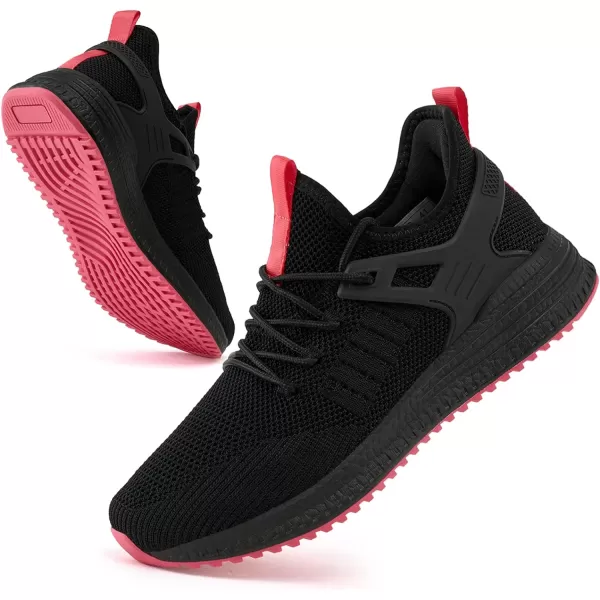 imageSDolphin Mens Running Shoes Sneakers  Tennis Workout Walking Gym Athletic Rubber Sole Breathable Comfortable Non Slip Fashion ShoesFblackRed