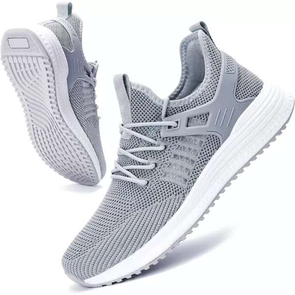 imageSDolphin Mens Running Shoes Wide Slip on Sneakers Tennis Workout Wide Width Walking Shoes Gym Athletic Breathable ComfortableLight Grey