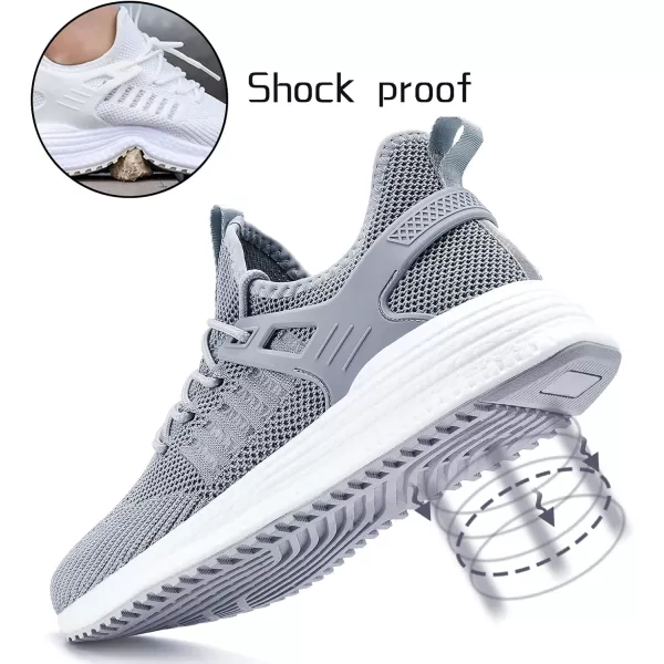 imageSDolphin Mens Running Shoes Wide Slip on Sneakers Tennis Workout Wide Width Walking Shoes Gym Athletic Breathable ComfortableLight Grey