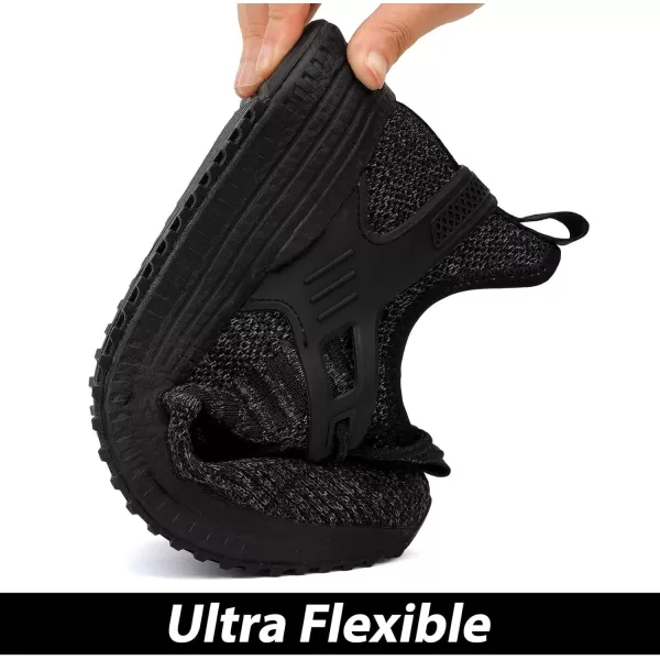 imageSDolphin Mens Running Shoes Wide Slip on Sneakers Tennis Workout Wide Width Walking Shoes Gym Athletic Breathable ComfortableMix All Black