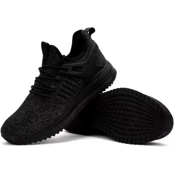 imageSDolphin Mens Running Shoes Wide Slip on Sneakers Tennis Workout Wide Width Walking Shoes Gym Athletic Breathable ComfortableMix All Black