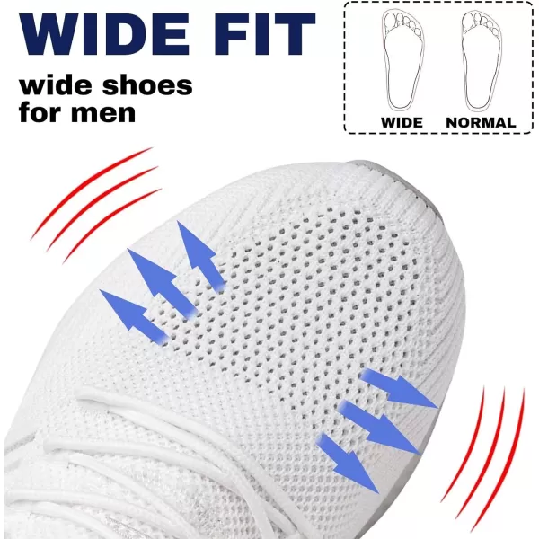imageSDolphin Mens Running Shoes Wide Slip on Sneakers Tennis Workout Wide Width Walking Shoes Gym Athletic Breathable ComfortableWhite