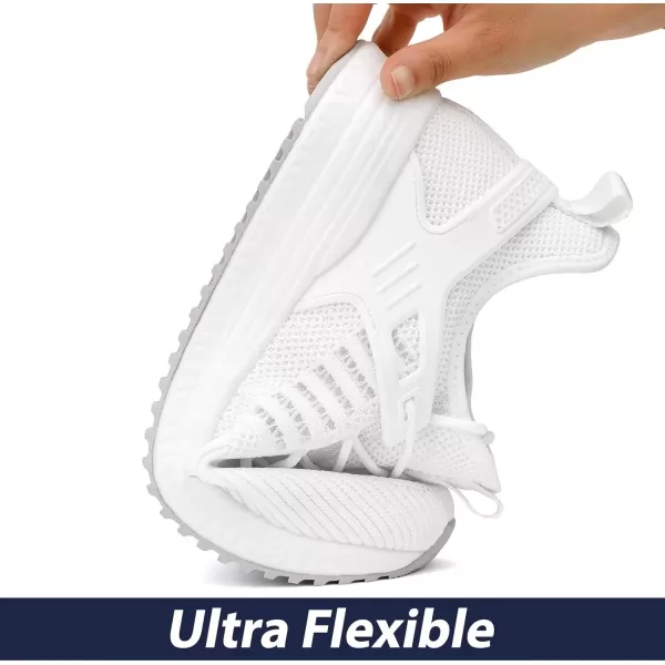 imageSDolphin Mens Running Shoes Wide Slip on Sneakers Tennis Workout Wide Width Walking Shoes Gym Athletic Breathable ComfortableWhite