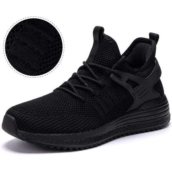 imageSDolphin Running Shoes Women Sneakers  Comfortable Memory Foam Lightweight Walking Tennis Workout Athletic ShoesAll Blackbreathable