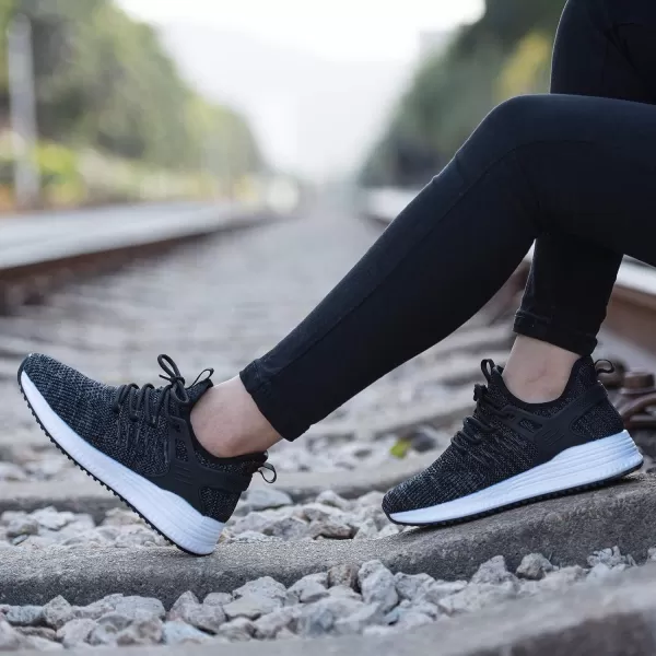imageSDolphin Running Shoes Women Sneakers  Comfortable Memory Foam Lightweight Walking Tennis Workout Athletic ShoesBlack White