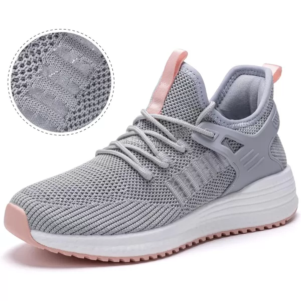 imageSDolphin Running Shoes Women Sneakers  Comfortable Memory Foam Lightweight Walking Tennis Workout Athletic ShoesGreybreathable