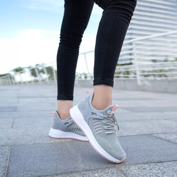 imageSDolphin Running Shoes Women Sneakers  Comfortable Memory Foam Lightweight Walking Tennis Workout Athletic ShoesGreybreathable