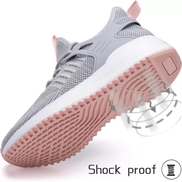 imageSDolphin Running Shoes Women Sneakers  Comfortable Memory Foam Lightweight Walking Tennis Workout Athletic ShoesGreybreathable