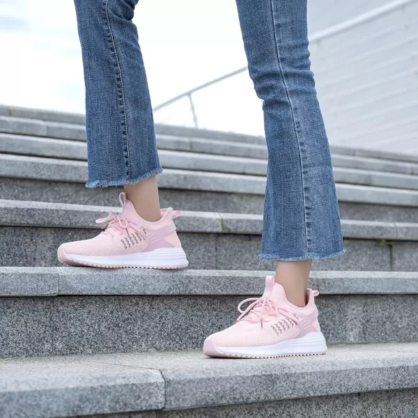 imageSDolphin Running Shoes Women Sneakers  Comfortable Memory Foam Lightweight Walking Tennis Workout Athletic ShoesLight Pinkbreathable