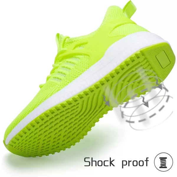 imageSDolphin Running Shoes Women Sneakers  Comfortable Memory Foam Lightweight Walking Tennis Workout Athletic ShoesLime Greenbreathable