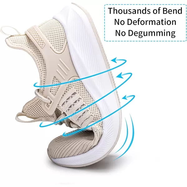 imageSDolphin Running Shoes Women Sneakers  Comfortable Memory Foam Lightweight Walking Tennis Workout Athletic ShoesNew Beige