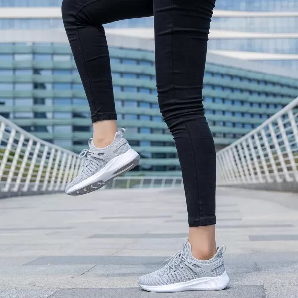 imageSDolphin Running Shoes Women Sneakers  Comfortable Memory Foam Lightweight Walking Tennis Workout Athletic ShoesNew Grey