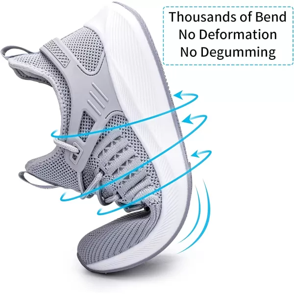 imageSDolphin Running Shoes Women Sneakers  Comfortable Memory Foam Lightweight Walking Tennis Workout Athletic ShoesNew Grey